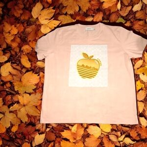 Coach NWOT Women's Apple Camp Ltd Edition Pink Graphic Print T-Shirt  Size XL